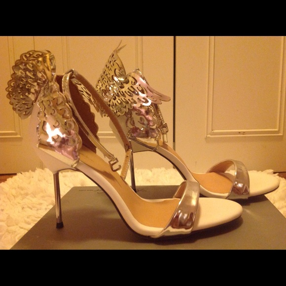 White & Silver "Angelic" Bai Beiai Stiletto Heels - Picture 5 of 8
